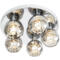 Polished Chrome 5 Light Round G9 Ceiling Light With Smoked Glass Shades  - 5 Light