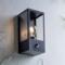 Matt Black Wall Light Box Lantern with PIR Sensor IP44 - Matt Black Fitting