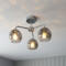 Polished Chrome 3 Light Semi Flush Ceiling Fitting With Dimpled Glass Shades - 3 Light Fitting