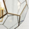 Antique Brass Hexagonal 3 Light Pendant Ceiling Fitting  - Pendant Fitting