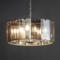 Slate Grey 8 Light Ceiling Pendant with Smoked Glass - 8 Light Fitting