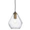 Antique Brass Single Pendant With Clear Glass Shade - Pendant Fitting