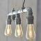 Pewter Industrial Pipe 3 Light Pendant - 3 Light Pendant Fitting