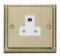 Georgian Brass Single Round Pin Socket - 5A 1 Gang - With White Interior
