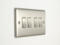 Satin Stainless Steel & White Light Switch - 4 Gang 2 Way Quad