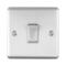 Satin Stainless Steel & White Light Switch - 1 Gang 2 Way Single