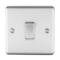 Satin Stainless Steel & White Light Switch - 1 Gang Intermediate