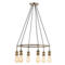 Antique Brass Industrial Hoop 6 Pendant Ceiling Light  - Fitting