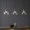 Antique Brass Industrial Pendant Bar With Glass Shades 3 Light - Fitting