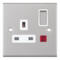 Slimline 13A Single Switched Socket-Neon- S Chrome - With White Interior