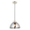 Bright Nickel /Smoked Glass1 Light Ceiling Pendant  - Fitting