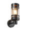 Matt Black Cylinder Lantern With Brass Mesh IP44 - Matt Black/Brass Mesh