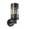 Matt Black Cylinder Lantern With Brass Mesh IP44 - Matt Black/Brass Mesh