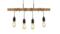 Matt Black & Wood 4 Light Pendant Bar Ceiling Light - 4 Light Fitting