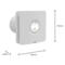 4" White Quiet Extractor Fan With LED Light IP44 Zone 2 - 100mm Standard No Timer