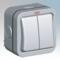 Outdoor Weatherproof Switch - 20A 2 Gang Double - Double Outdoor - IP66