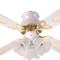 Global Rio Ceiling Fan with Light - White & Brass - 110378