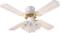 Global Rio Ceiling Fan with Light - White & Brass - 110378