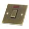 Slimline Antique Brass 45A DP Switch  - 1 Gang With Neon