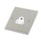 Slimline 2A Single Round Pin Socket - Satin Chrome - With White Interior