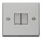Polished Chrome Light Switch - Double 2 Gang Twin - With White Interior
