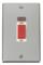 Polished Chrome Shower/Cooker Isolator Switch 45A - With White Interior