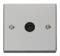Polished Chrome TV Socket - Single Co-ax Outlet - With Black Interior