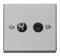 Polished Chrome Satellite & TV Socket - Co-ax Out - With Black Interior