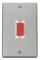 Polished Chrome Shower or Cooker Isolator Switch 45A - With White Interior