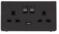Screwless Matt Black USB Double Sockets - ABS Plas - With 1 USB Charger Port
