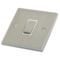 Satin Chrome & White Build Your Own Light Switch - 1 Gang Single Empty plate