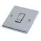 Polished Chrome & Black Light Switch  - 1 Gang Retractive 'Bell" Push