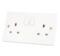 White Double Switched Socket	 - 13a 